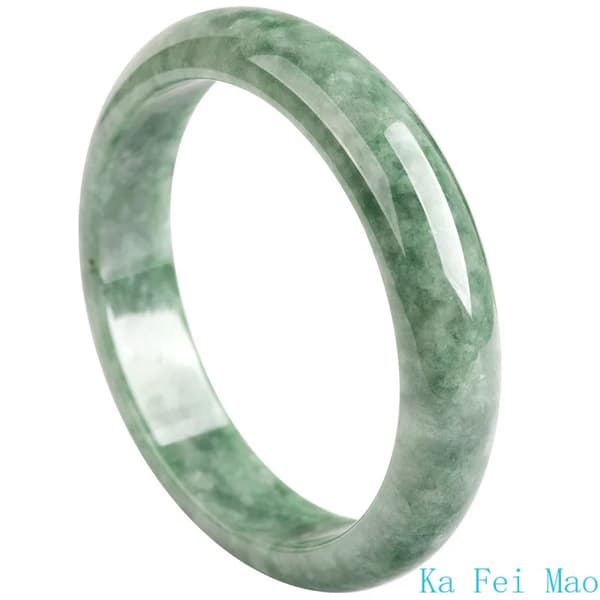 Jadearmband, Rund Form, Etnisk Stil,53-54mm, armégrön-c