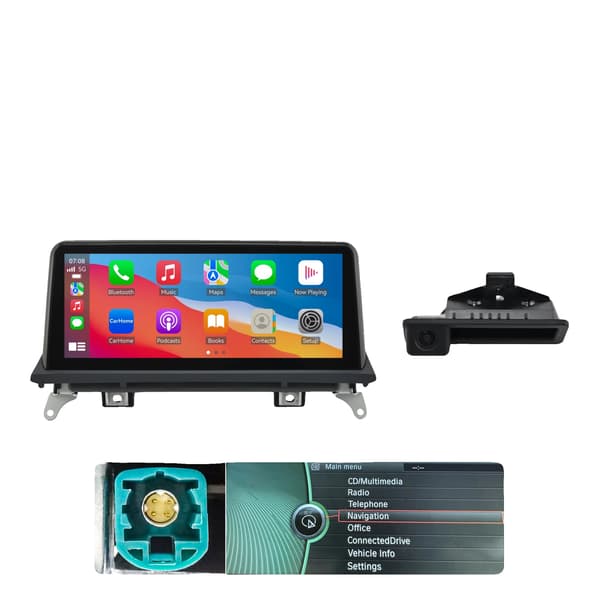 Carplay, Touchscreen Display, Smartphone Forbindelse, kompatibel med BMW X5 E70 X6 E71 2008-2010,CIC System+CAM