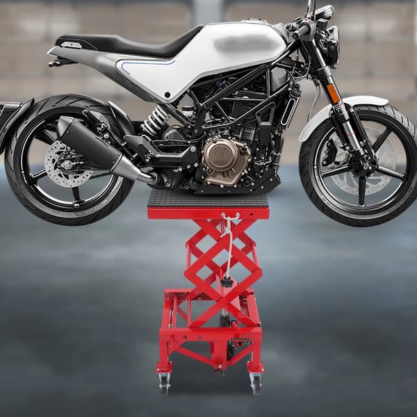 Motorcykellift, Heavy Duty Hydraulisk System, Robust Støtte,Rød