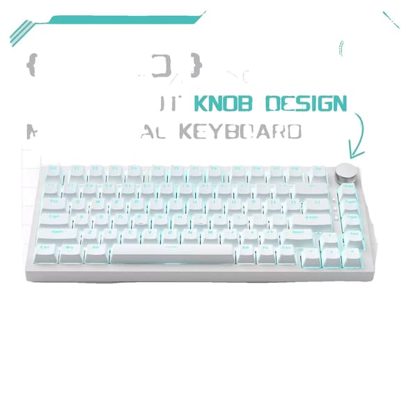 Trådlös Esports Mus, Bluetooth Tri-Läge, Ergonomisk Design,Blå Switch Vit