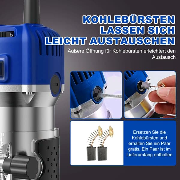 Palm Router, 6 hastighedsindstillinger, inkluderer 15 routerbits,Elektrisk trimmer