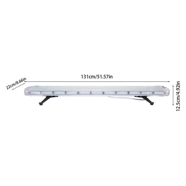 LED Strobelys, 96W Dubbel Ljusremsa, Väderbeständig,VIT