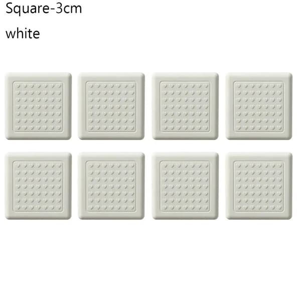 Möbelbenkuddar, Ljuddämpning, Stark Lim,vit-Kvadrat-3cm