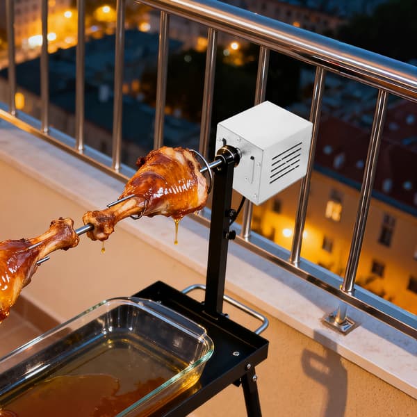 BBQ Rotisserie Motor, Rustfrit Stål, 25W Effekt,Sølv