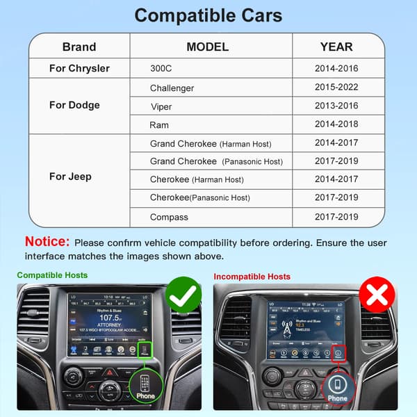 Auton käyttöliittymä, langaton CarPlay, Android Auto -integraatio,Jeepille