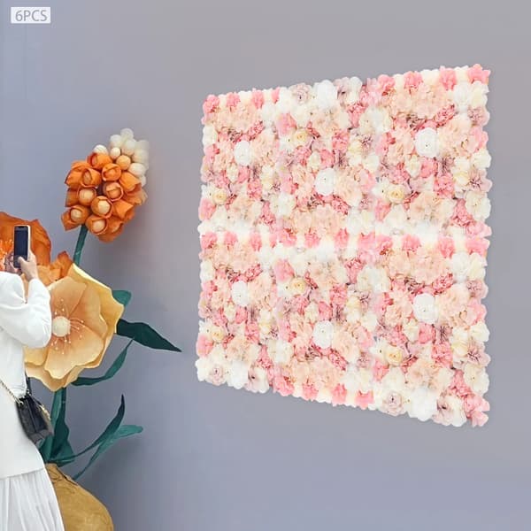 Blomster Väggpaneler, 6-delars Set, Väderbeständig Design, 6 st