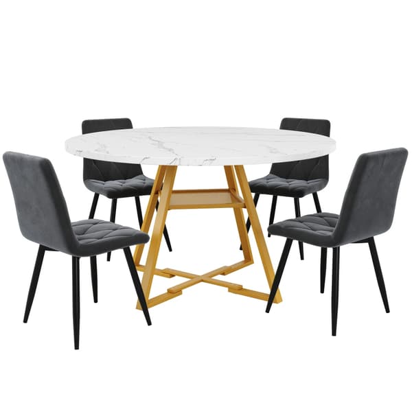 Matbord, Modern Stil, Kompakt Rund Design,Vit