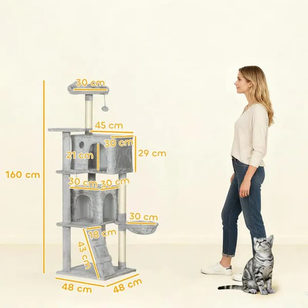 Kattens Kradsetræ, Multi-Niveau Design, Holdbare Materialer,hær grøn