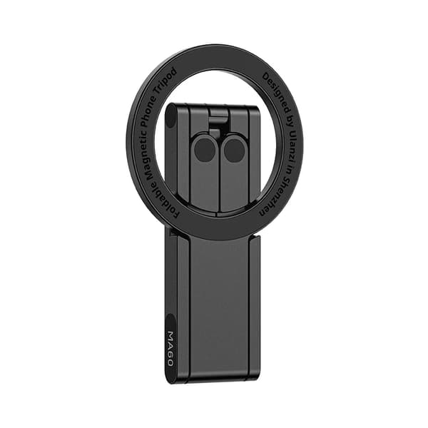 Magnetisk telefonställ, fällbar design, justerbart stativ,Svart