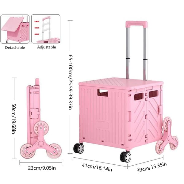 Sammenklappelig vogn, letvægtsdesign, stor kapacitet,pink