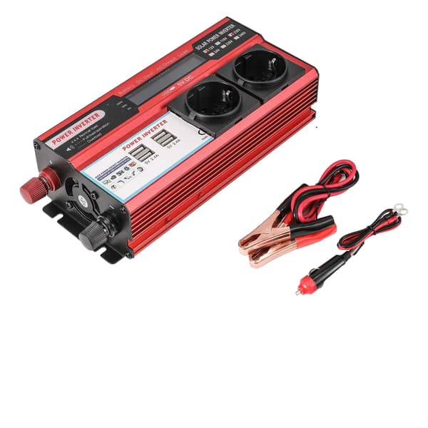 Strømomformer, 4 USB-porte, LED-display,4000W
