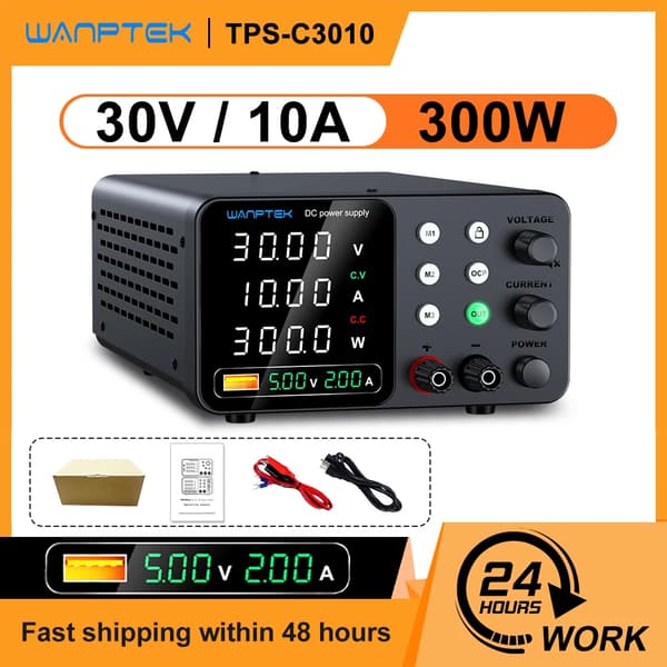 DC-strömförsörjning, justerbar spänning, LED-display,TPS-C3010