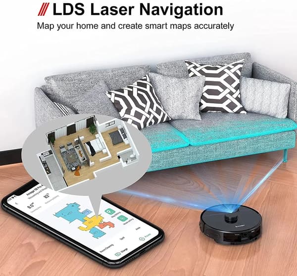 Robotdammsugare, LDS-navigering, APP-kontroll,Arnagar S8 Pro