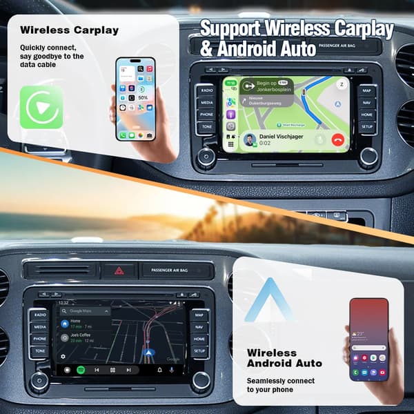 CarPlay Decoder, Android Auto Support, Bagkamera Kompatibilitet,Til VW RNS510