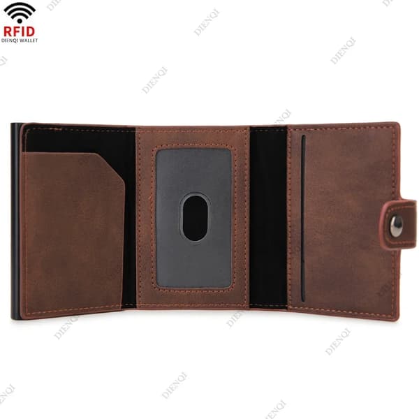 Kortholder, RFID-beskyttelse, kompakt design,Kaffe
