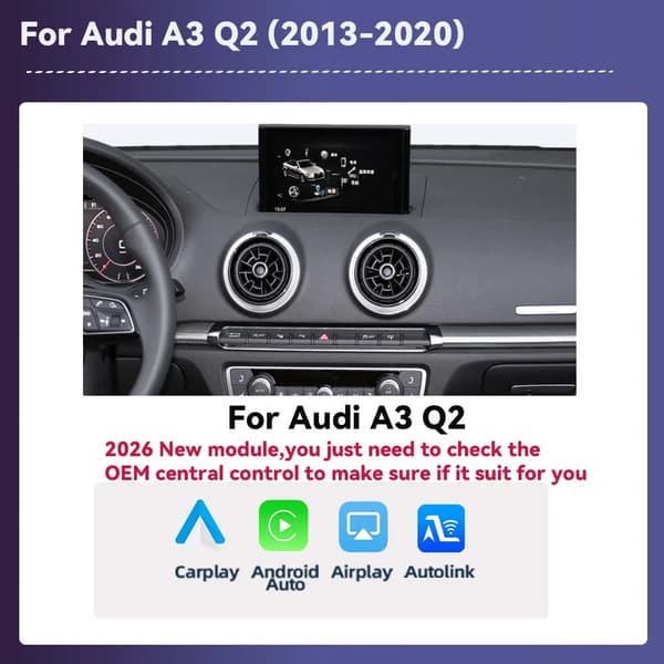 CarPlay-moduuli, langaton yhteys, navigointituki,Audi A3 Q2:lle