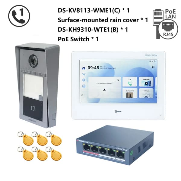 Intercom-system, Håndfri kommunikation, Højopløsningsvideo,Overfladeboks KIT