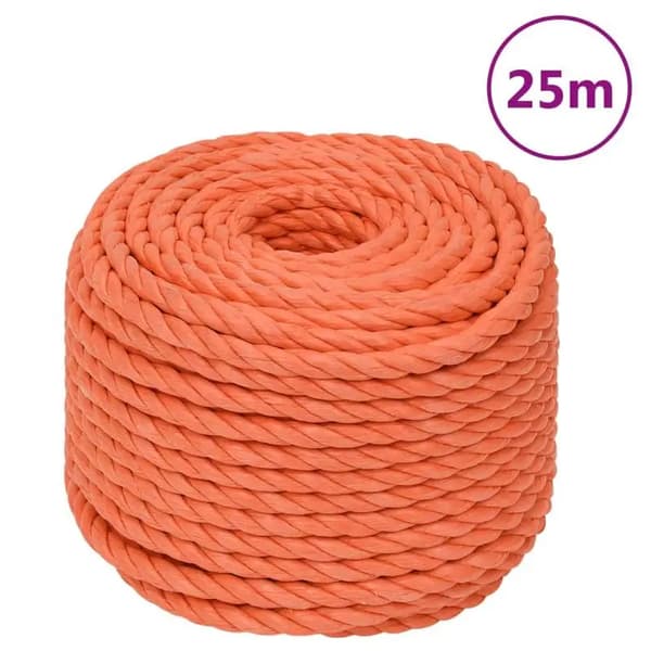 Arbetsrep, 10 mm Diameter, 25 m Längd,Orange