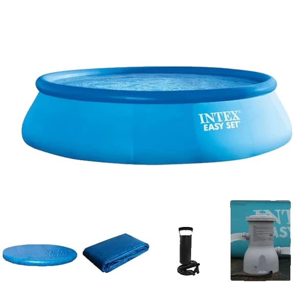 Uppblåsbar Pool, Hållbar PVC, Snabb Montering,Pool med alla tillbehör