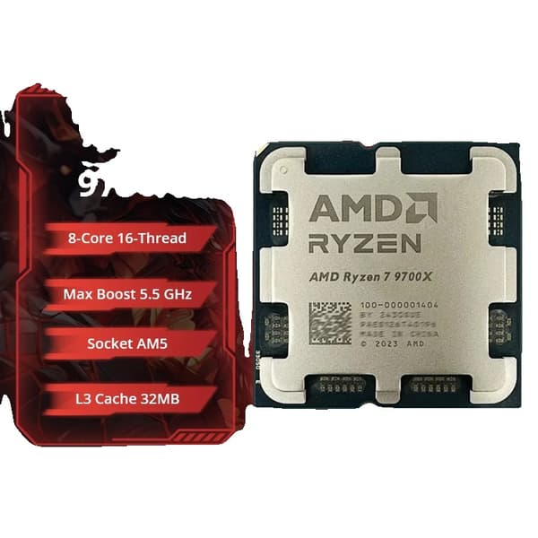 Skrivbordsprocessor, 8-kärnig, 3.8GHz basfrekvens, 32MB L3-cache, 65W TDP, AM5-sockel