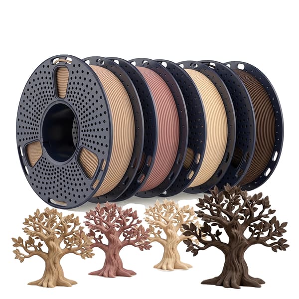 3D-printer filament, PLA-material, 250g spoler,Træ 250g x 4