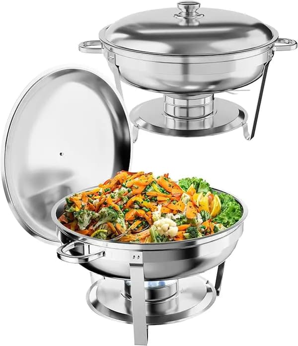 Chafing Dish Sæt, Rustfrit Stål Konstruktion, Buffetvarmer til Catering,2pcs
