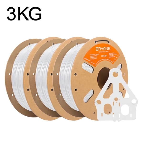3D-skrivarfilament, kolfiber material, 320 meter längd,PETG-GF Vit