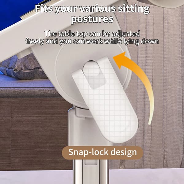 Bärbart Datorbord, Justerbar Höjd, Ergonomisk Design, LJUSGRÅ