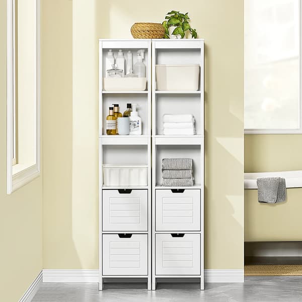 Badrumsskåp, Modern Design, Gott om Förvaringsutrymme,VIT