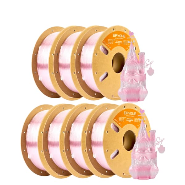 3D-printfilament, PETG-material, multicolor muligheder,Lys Pink Trans-7