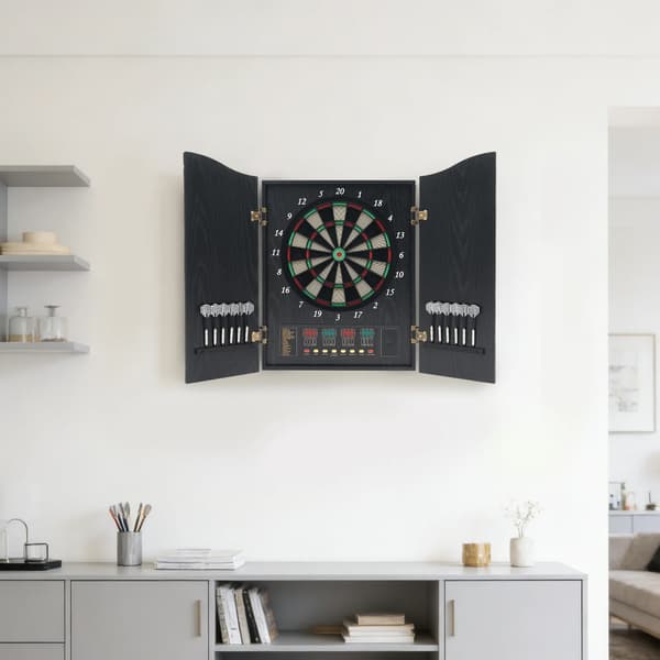 Elektronisk Dartskive, Væghængt, 243 Spilvariationer,sort