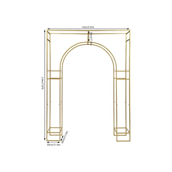 Bröllopsbåge, Robust Kolfiberstål, Elegant Design,Guld
