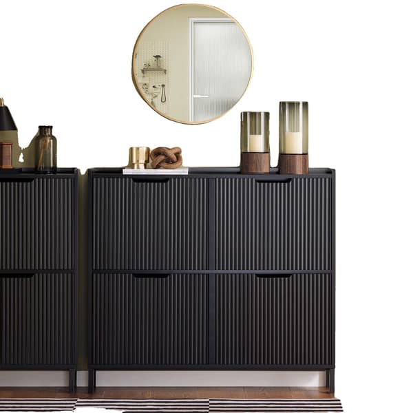 Sko Skab, Pladsbesparende Design, Støvbeskyttelse,sort
