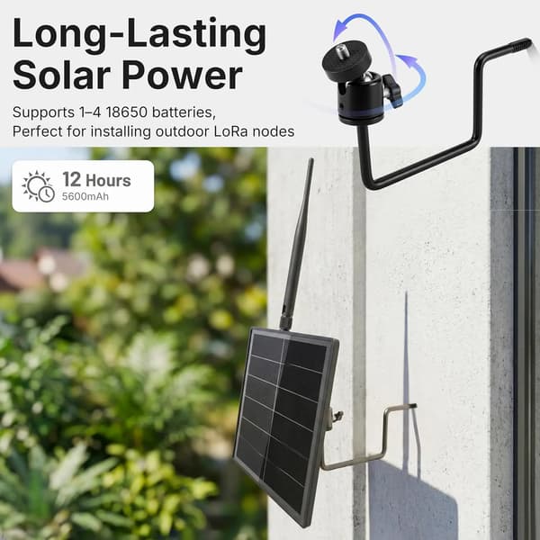 Solpanel, 5W Effekt, Vandtæt Design,868 Ingen LoRa Ingen Bat
