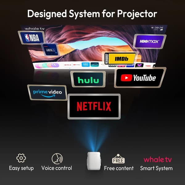 Projektor, Full HD Opløsning, Smarte Streamingfunktioner,N6 -Native 1080P