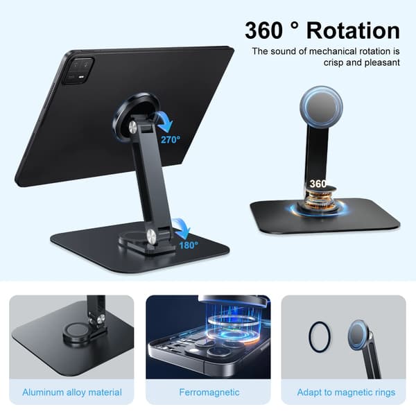 Stativ, 360° Rotation, Universel Kompatibilitet,sort