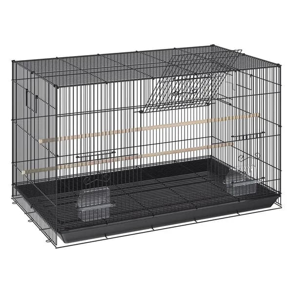 Fågelbur, Bärbar Design, Säker Dörr,VIT
