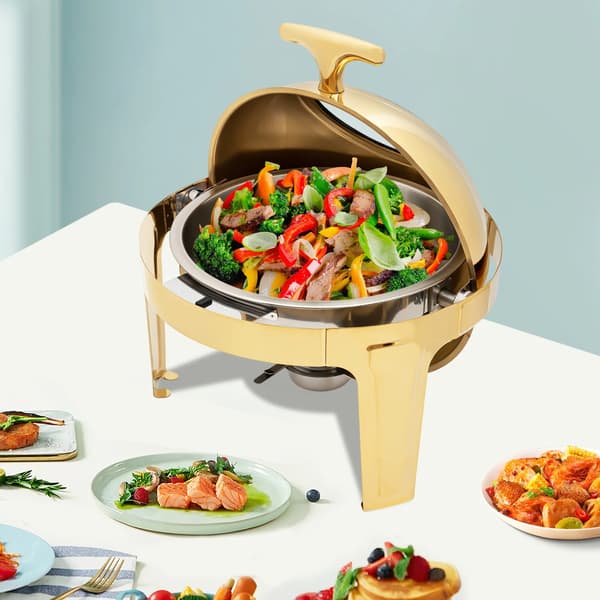 Chafing Dish, 6L Kapacitet, Rustfrit Stål Konstruktion,Guld