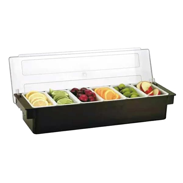 Ingrediensopbevaringsboks, 6 Rum, 200ML Kapacitet,sort