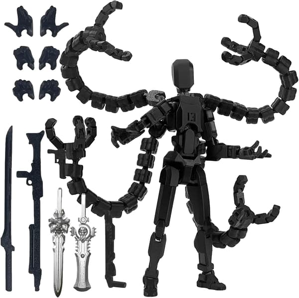 Action Figure Tilbehør, Multi-leddet Bevægelse, Skrivebordsdekoration,sort