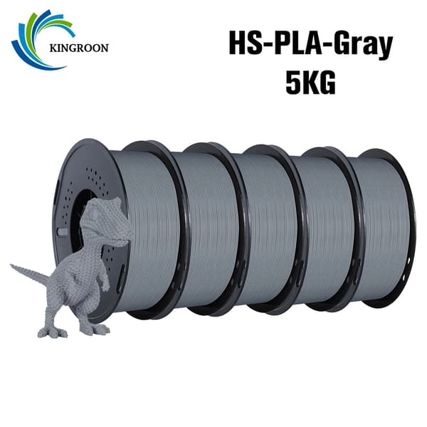 3D Filament, Bulk 5kg Spoler, Alsidig Materialevalg,5KG HS-PLA Grå