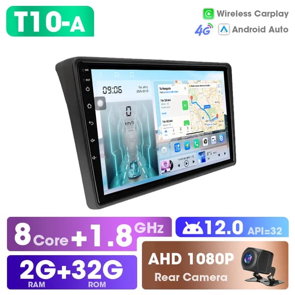 Carplay, Multimedieafspiller, Understøtter Ratkontrol, 8-Core Processor,T10-A
