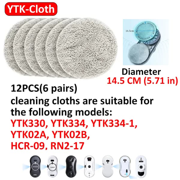 Fönsterputsdukar, Mikrofibermaterial, 12 stycken, YTK-tyg