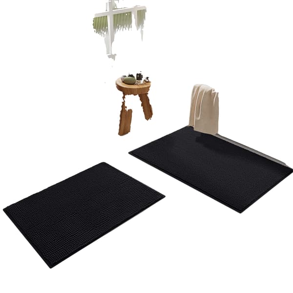 Badmåtte, Super Blød, Hurtigtørrende,Sort, 50x80-a