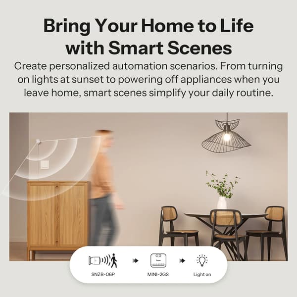 Smart Switch, Dubbelbelastningskontroll, Röstassistentkompatibilitet,MINI-2GS