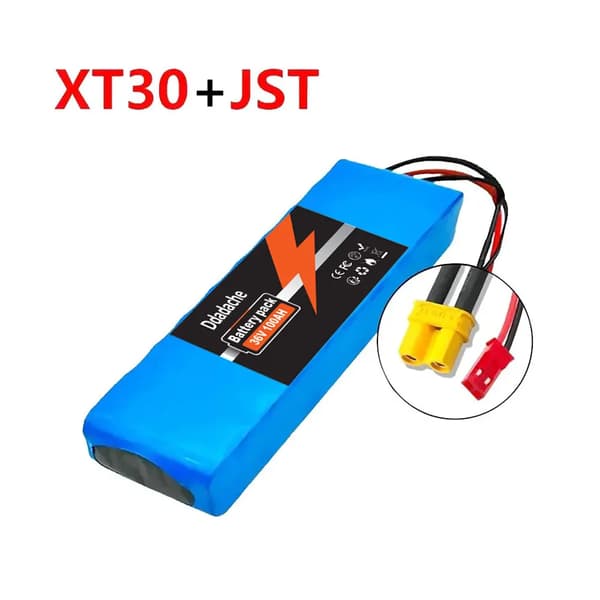 Lithium-Ion Batteri, 100Ah Kapacitet, 36V Spænding,XT30-JST