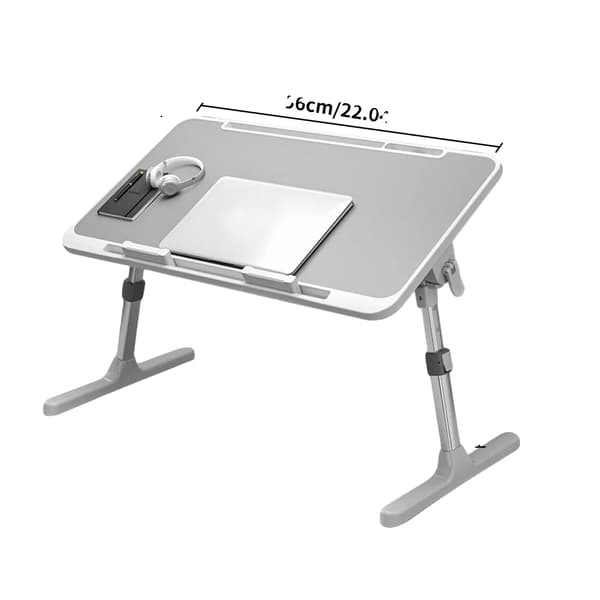 Vikbart Datorbord, Ergonomisk Design, Justerbar Höjd, LJUSGRÅ