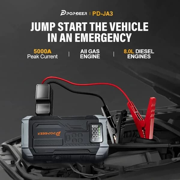 Jump Starter, Luftkompressor, USB Power Bank,PD-JA3