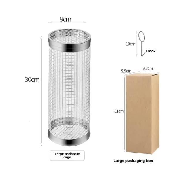 BBQ Bur, Rustfrit Stål, Bærbar Design,30x9x9cm
