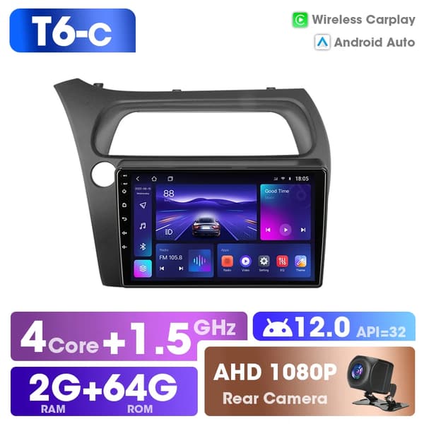 Multimediaafspiller, Android Auto, Bluetooth-forbindelse,T6C